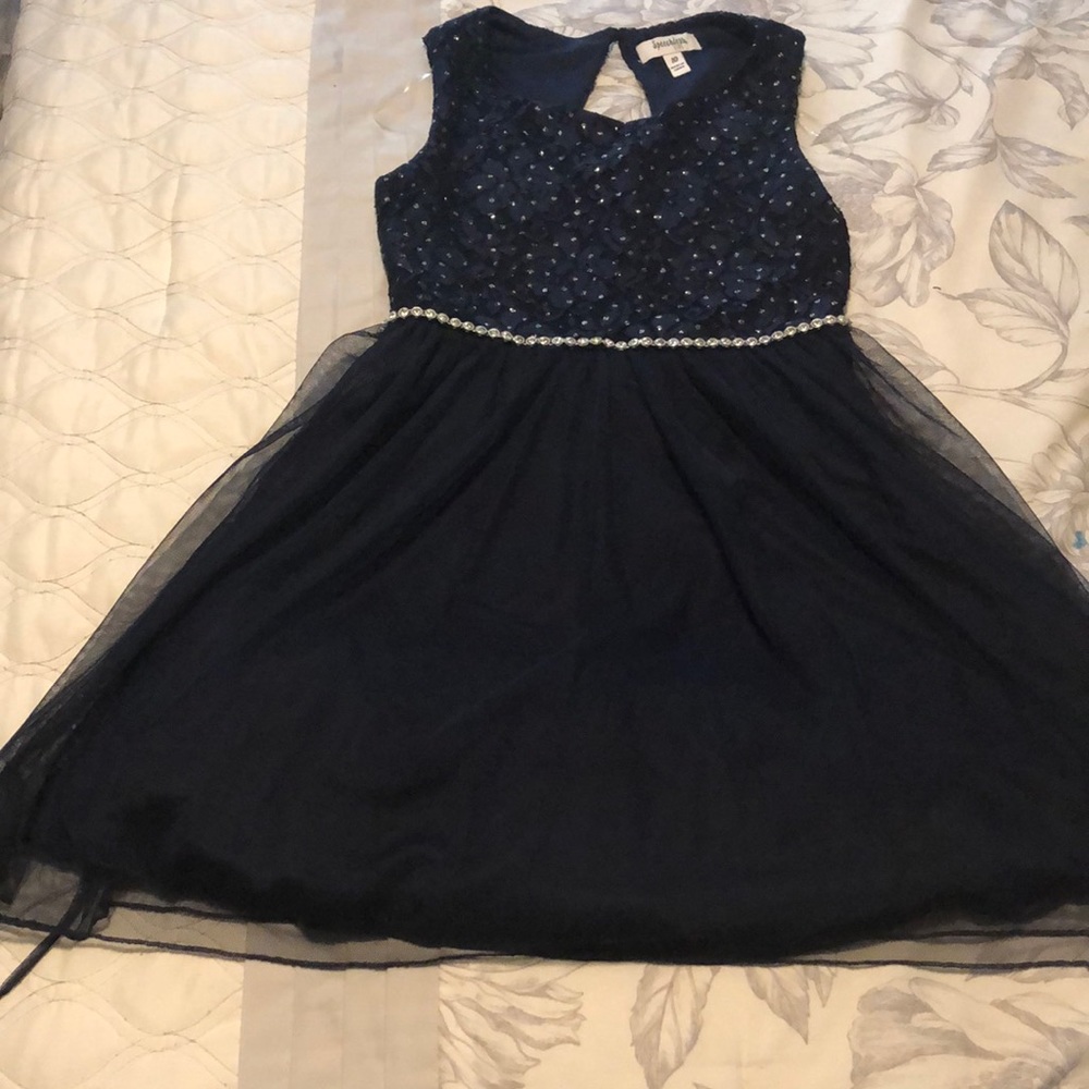 Navy blue formal little girl dress